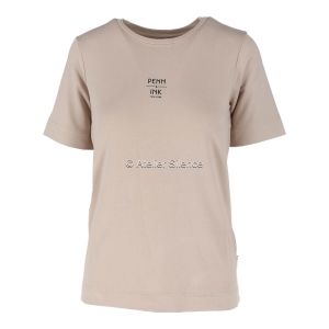 PENN & INK T-Shirt mit Print beige/black